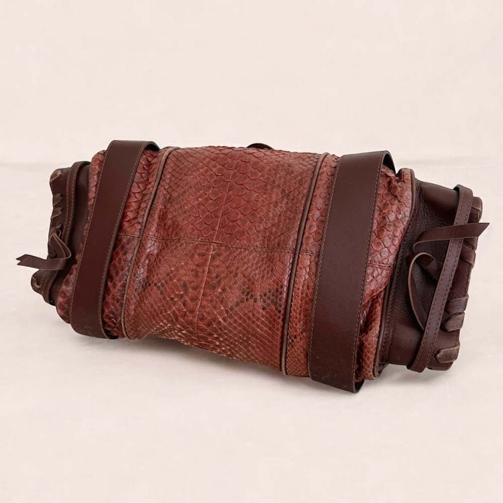 Chlo Silverado Brown Python Vintage Shoulder Bag - image 5